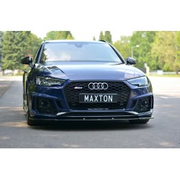 Накладка сплиттер на передний бампер на Audi RS4 B9
